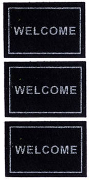 Dollhouse Miniature Welcome Mats/Black/3